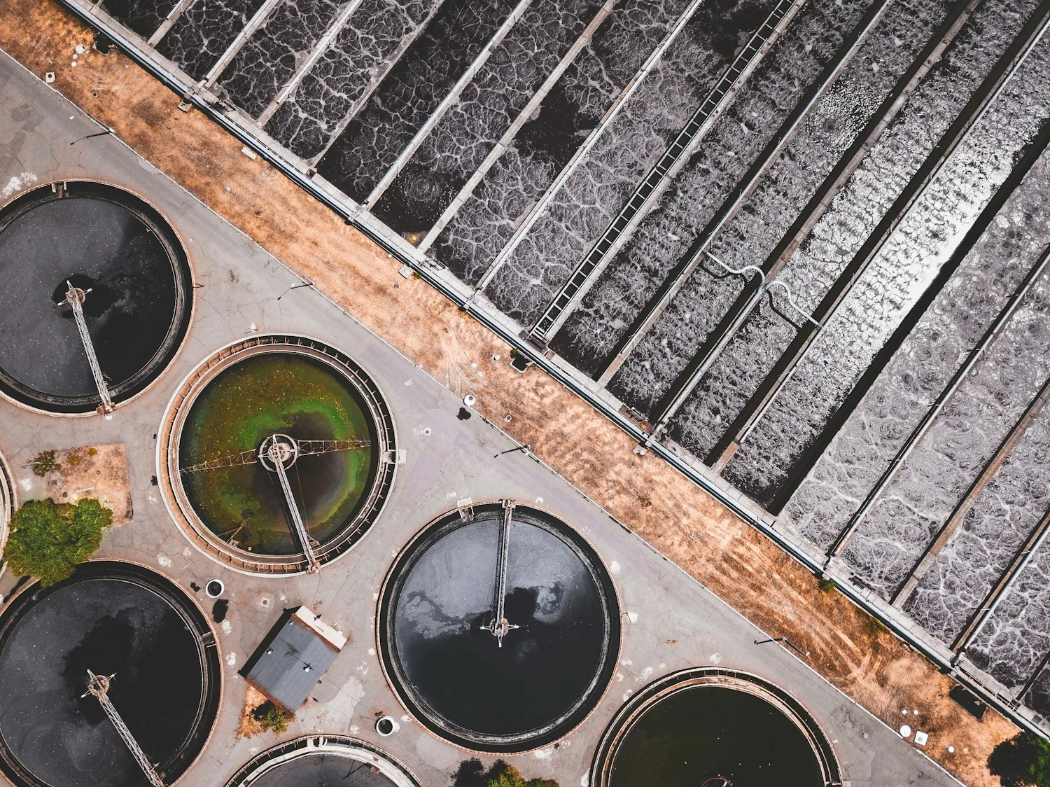 Wastewater treatment basins and industrial treatment infrastructure